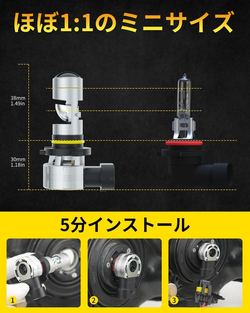 AILEO 9005 LED Headlight Mini Projector Lens for Right Hand EMC Canbus 16000LM 6000K