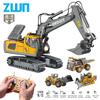 Zwn 2.4G Радиоуправляемый Экскаватор Самосвал Rc Модель Машинки Игрушка Профессиональный Сплав Пластик Симуляция Строительная Машина Для Ребенка