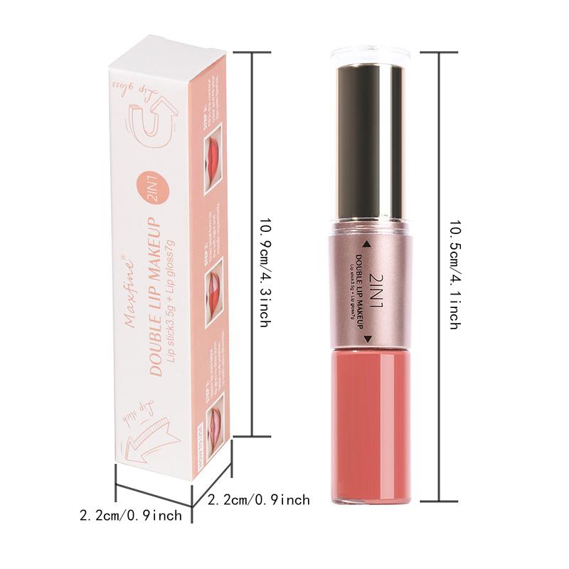 2 в 1 матовая помада, стойкие блески для губ, высокопигментированная цветная водостойкая стойкая помада для женщин и девушек 01