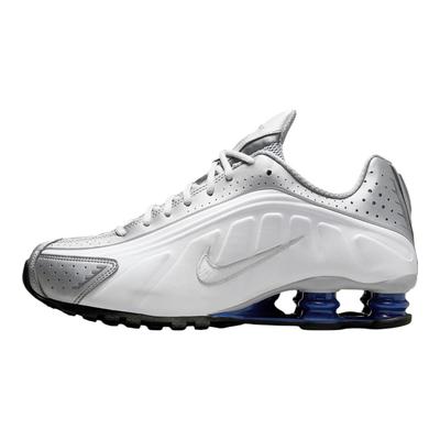 Shox R4 Металлический Серебристый Насыщенный Королевский Синий Мужские Кроссовки Белые HQ1988-102
