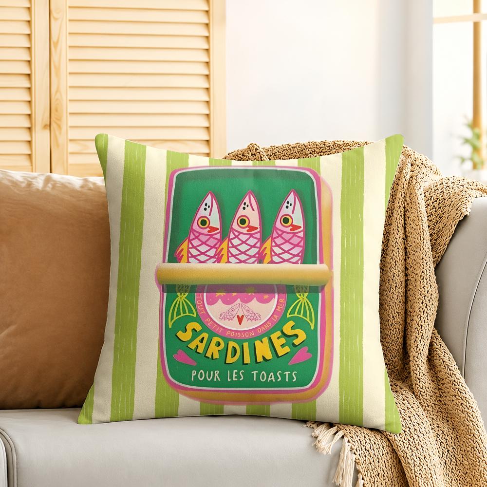 Canned Sardines Ins Cushion Cover Silky Short Plush Invisible Zipper Dustproof Sofa Pillow Case For Home Decor