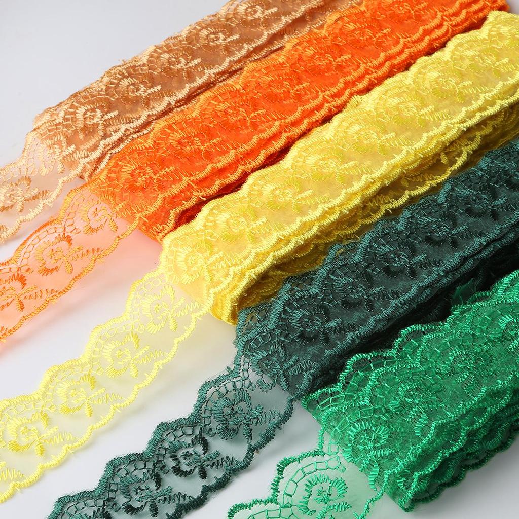 10yards/lot Multi-Color Lace Trim Fabric 40MM Embroidered Net Lace Trim For Sewing Decoration DIY Embroidered Lace Ribbon