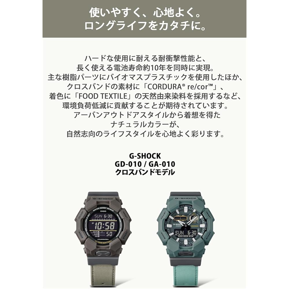 Casio G-Shock GA-010CE-2AJF Men's Watch Blue CORDURA Biomass Plastic Durable Design