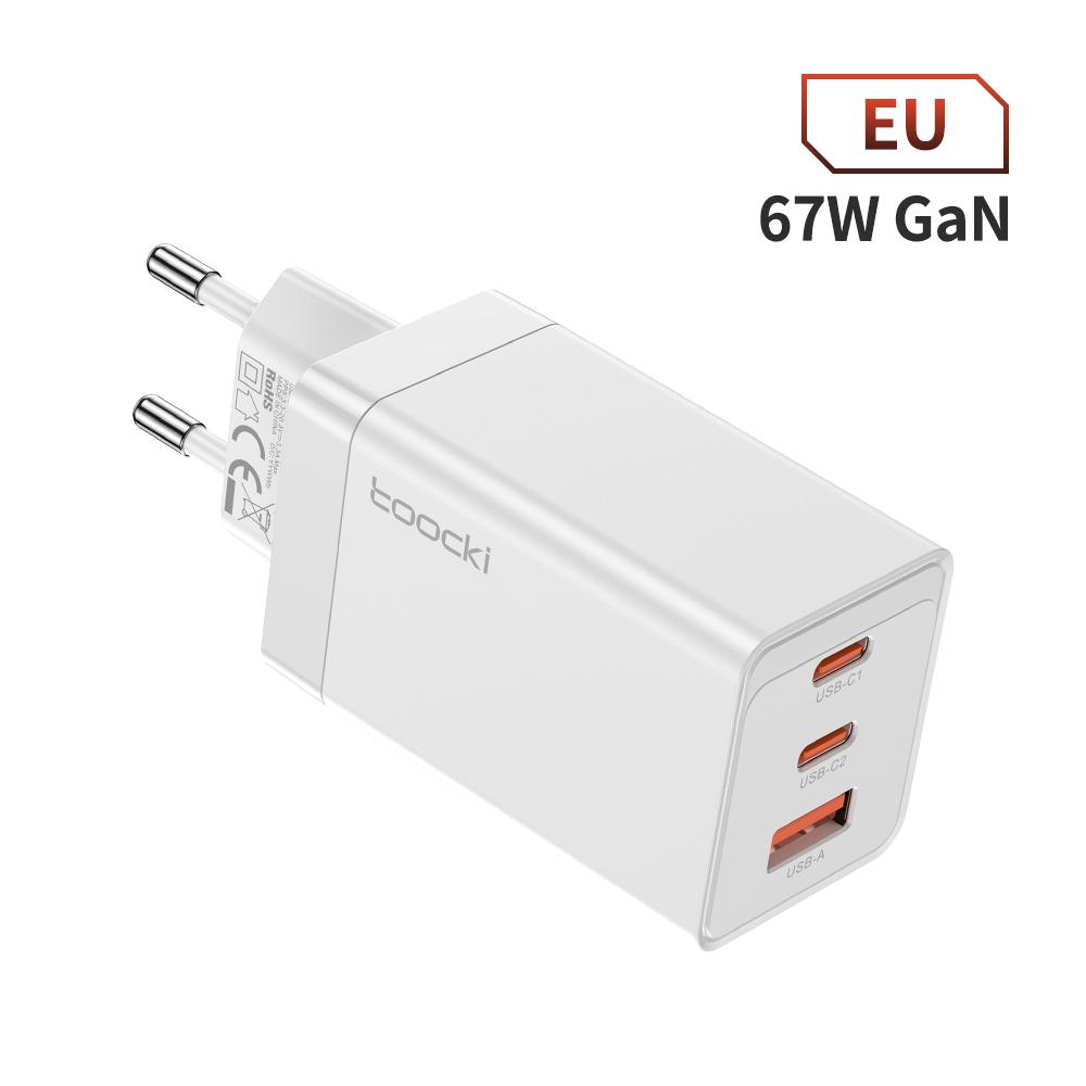 Toocki 65W GaN USB C Charger 67W Quick Charge 4.0 3.0 QC4.0 QC PD 3.0 USB-C Type C Fast USB Charger For iPhone 14 13 Pro MacBook
