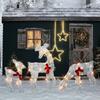 1 Pc/ 3 Pcs Metal Deer Decoration Outdoor Reindeer Statues with LED
