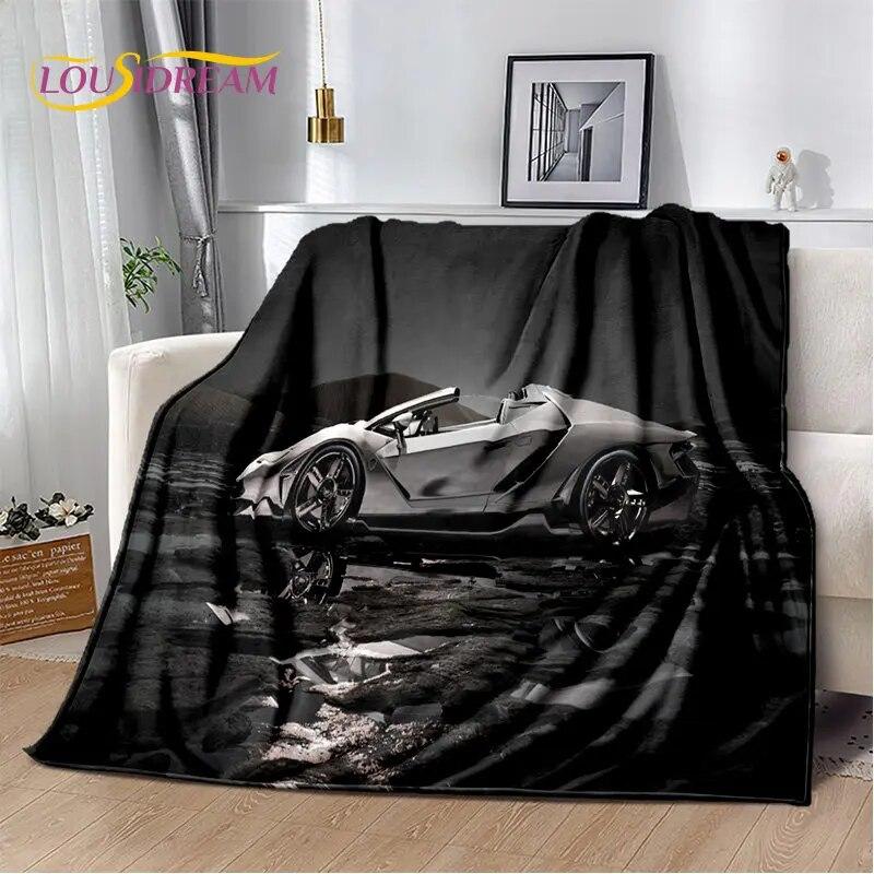 Мягкое плюшевое одеяло с концепцией спортивного автомобиля, фланелевое одеяло, одеяло для гостиной, спальни, кровати, дивана, чехол для пикника Bettdecke
