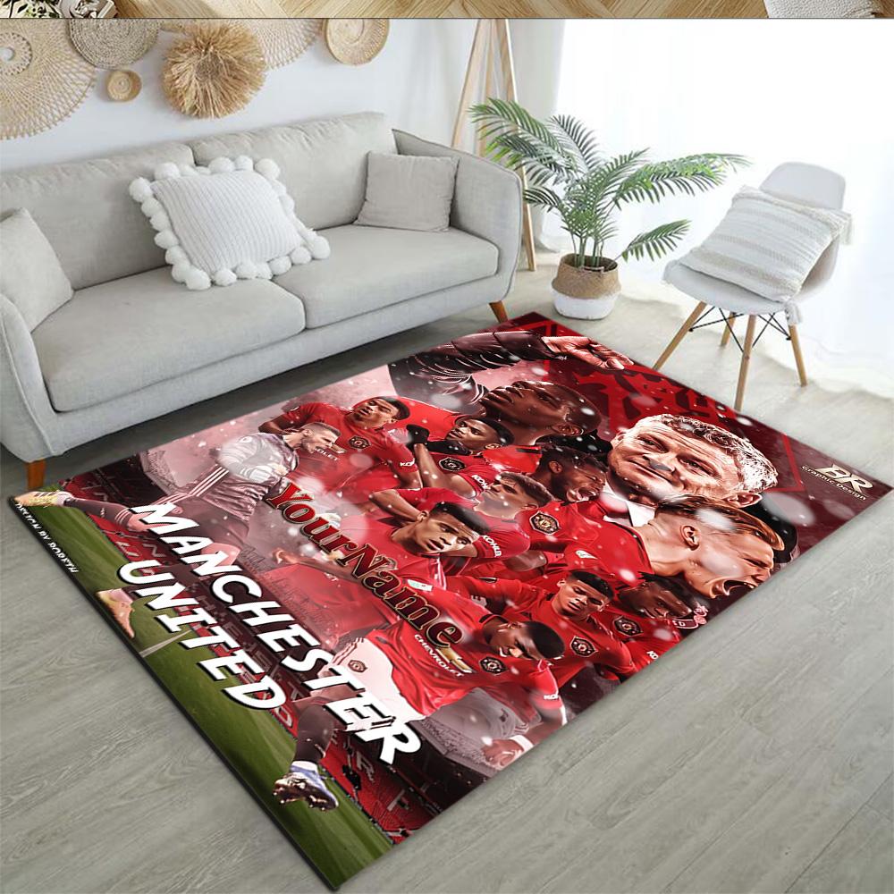 Manchester Customized Name Floor Rug Office Rug Design for Kitchen Balcony Decorate room Study room Anti-slip Rug Decorate Offices Gift for Festivals