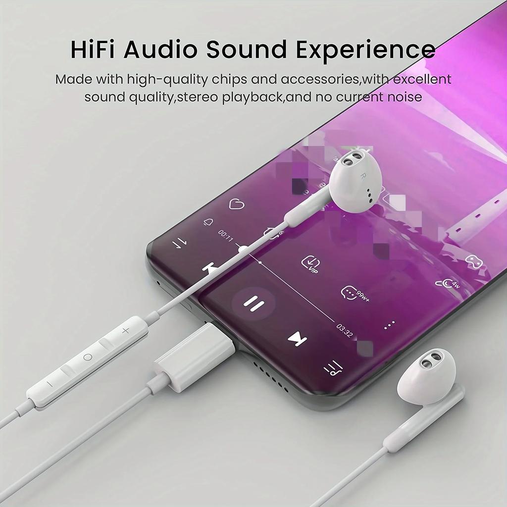 Наушники HIfi для Apple iPhone 15 Pro Max, наушники-вкладыши с микрофоном, проводные наушники для Samsung Huawei Xiaomi, наушники USB-C
