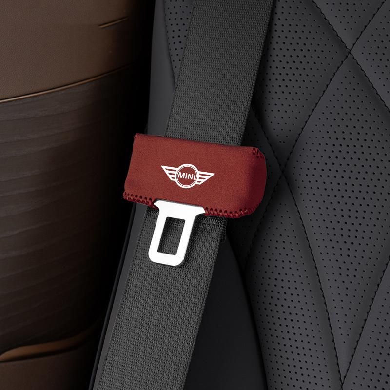 Car Safety Belt Buckle Plug Leather Cover For BMW Mini Cooper F54 F55 F56 R56 R60 SONE Roadster Clubman Coupe Auto Accessories