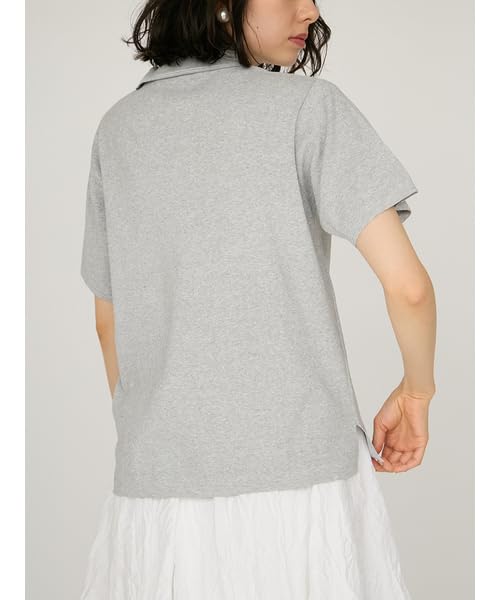 Топ поло вязаный с логотипом Emi, размер свободный, 13WNT254051, Женский, LGRY,