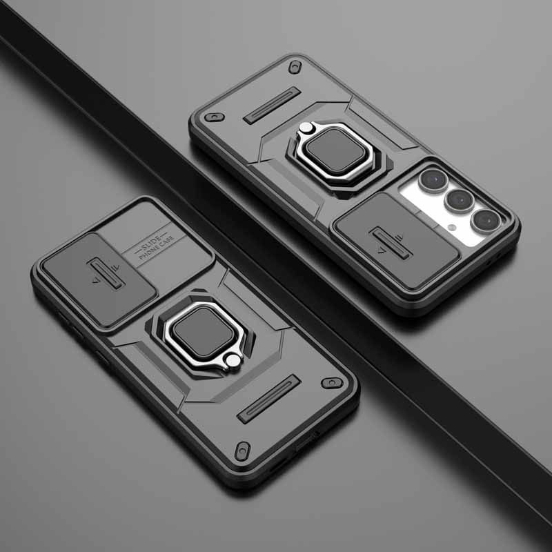 Роскошный противоударный чехол для Samsung S24 FE S23 Ultra S24 Plus Slide Lens Protector Back Coque для Galaxy M15 M35 M55 Phone Cover