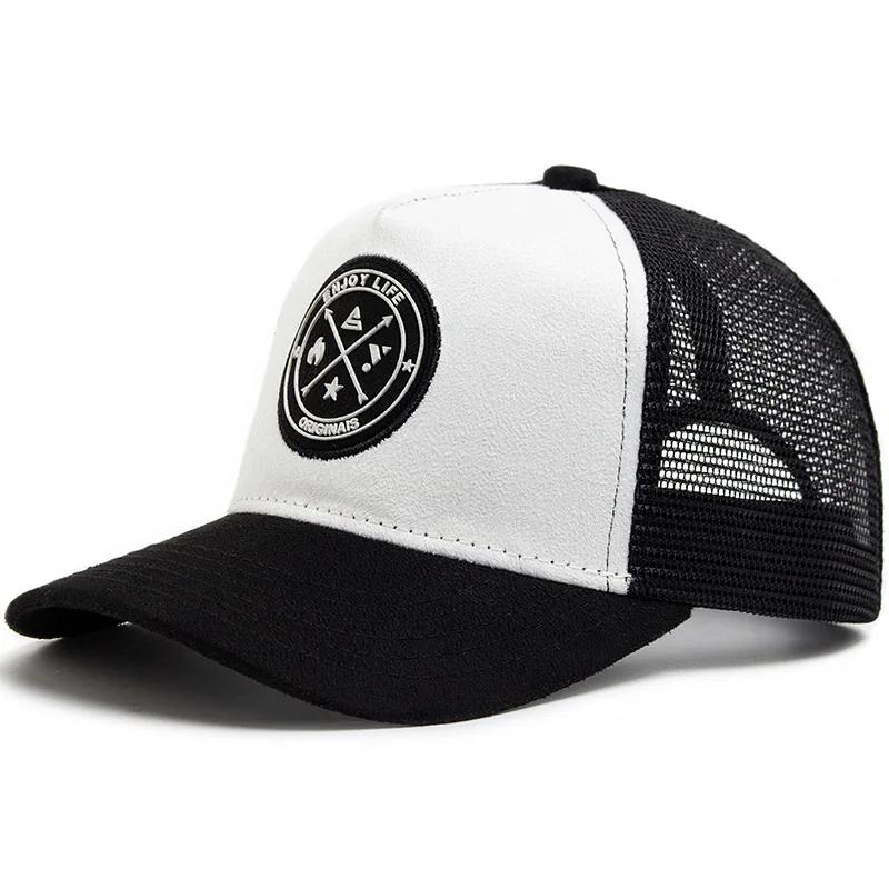 Летняя сетчатая бейсболка для женщин и мужчин, кепка-snapback, повседневная, дышащая, с буквенным значком, унисекс, хип-хоп, тракер, для активного отдыха, спортивная, папина кепка