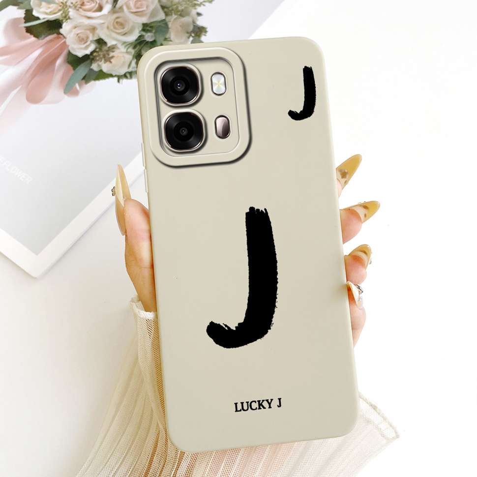 For Oppo A6s 5G CPH2789 Case Fashion Lucky Letters A-Z Silicone Back Cover For Oppo A 6s A6S 5G 6.75" Phone Cases Bumper Fundas