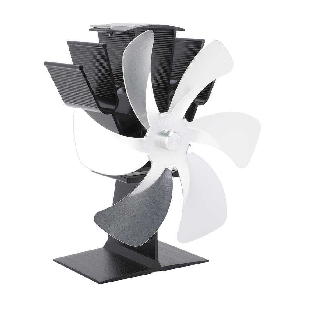 Вертикальный вентилятор для плиты с 6 лопастями, тепловой вентилятор с быстрой циркуляцией тепла, дизайн ручки для плиты