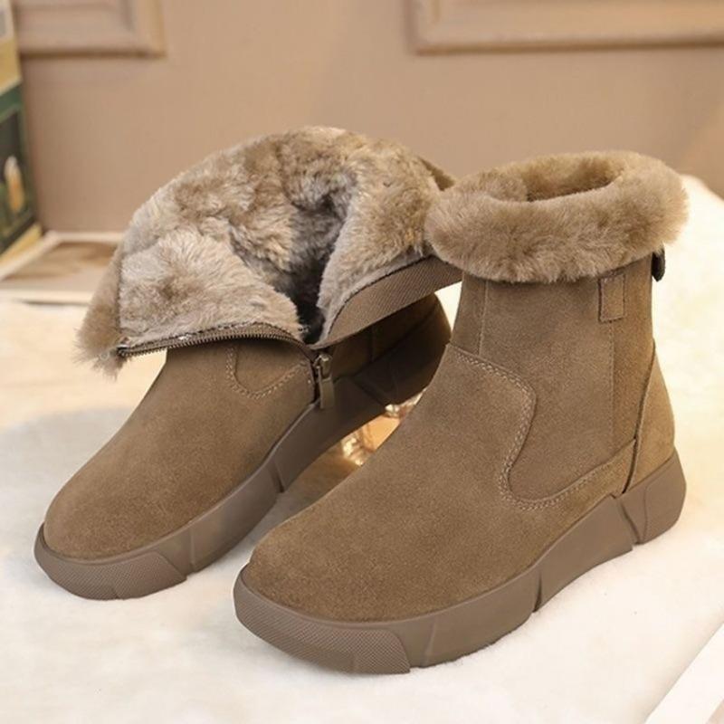 New Style Snow Boots, Thickened Mid-calf Boots, Cotton Shoes with Sponge Soles and Women's Shoes