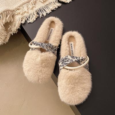 Мягкие тапочки-мешки с пушистой подкладкой, женские, модные, для осени и зимы, домашние хлопковые тапочки на плоской подошве