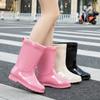 Fashion Rain Boot Comfortable Thick Bottom Waterproof Long Tube High Tube Shoes Women's Rain Boots PVC Outdoor Non-slip 35-41