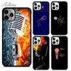 Cool Music Microphone Phone Case for iPhone 11 12 13 14 Pro Max Mini X XR XS SE 2020 6 7 8 Plus Samsung Galaxy S21 S22 Shell
