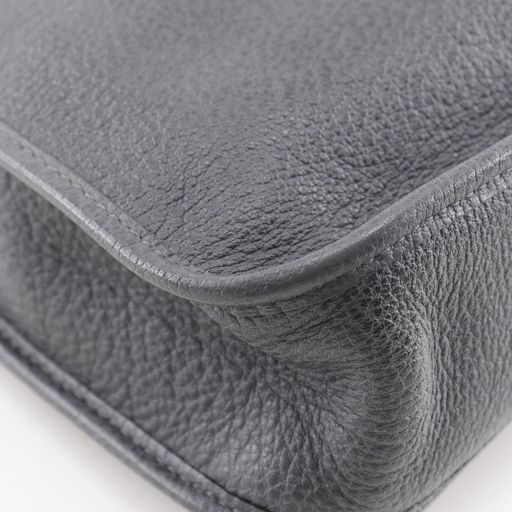 HERMES Vespa 28 Shoulder Bag gray/black leather Women Used