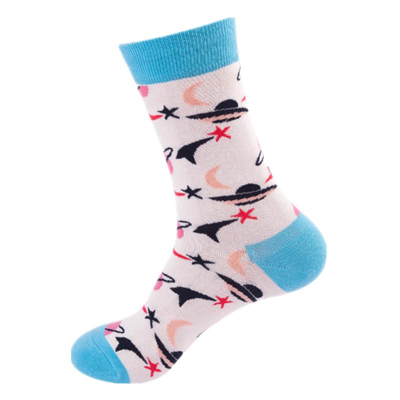 Сотни модных забавных хлопковых унисекс-мужских счастливых носков для улицы, скейтборда, фруктов, еды, панды, тигра, Harajuku, подарков для мальчиков, мужских носков, летних