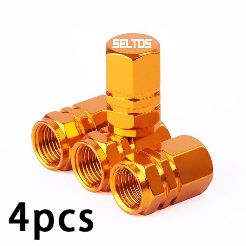 4PCS Colorful Car Accessories Car Tire Valve Cap For KIA SELTOS