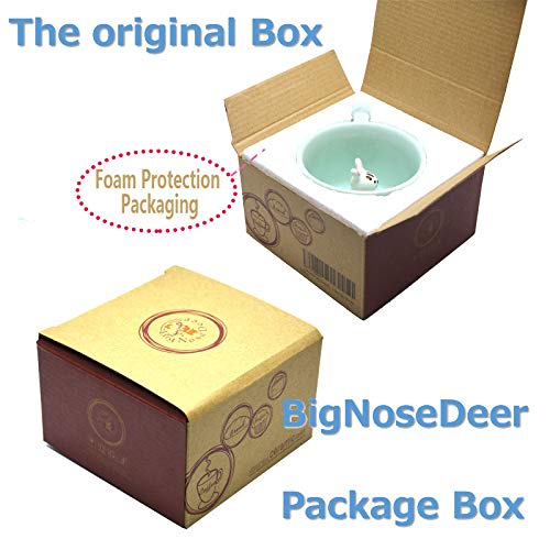 Керамическая кружка для кофе, молока, чая - 3D животное, утренняя чашка с пандой, лучший подарок для утреннего напитка, на свадьбу, день рождения, День отца, олень с большим носом