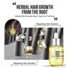 3pcs PURC Natural Hair Growth Essence Thickener Ginger Regrowth Serum Treatments Oil