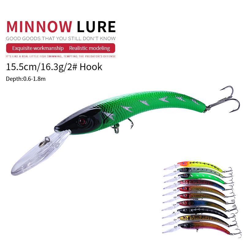 HENGJIA 1pc Minnow Fishing Lure Wobbler 3D Eyes Bionic Bass Pike Bait Fishing Tackle