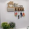 Rustic Wooden Key Hook 4 Hooks Wall Storage Rack Entryway Decoration Wall Hooks  Office