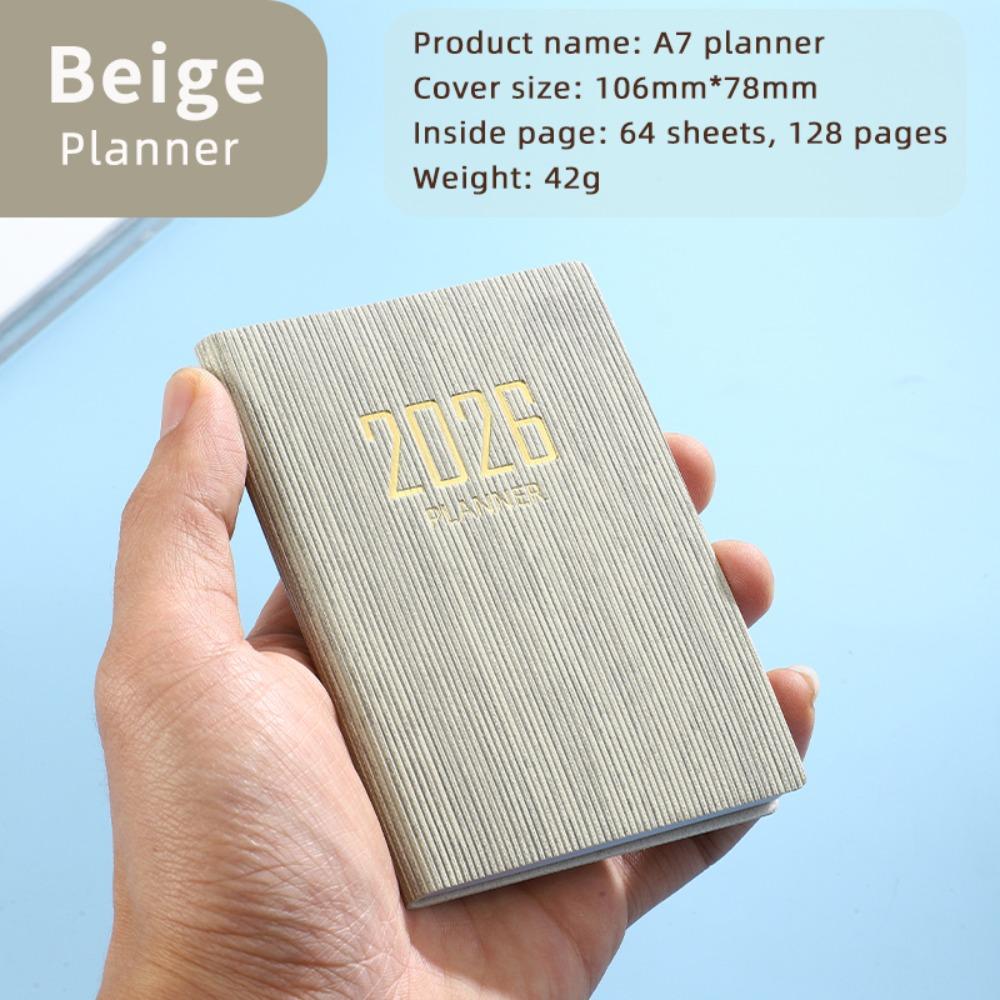 With Calendar 2026 Agenda Book A7 Notebooks Portable To Do List English Notepad  Students