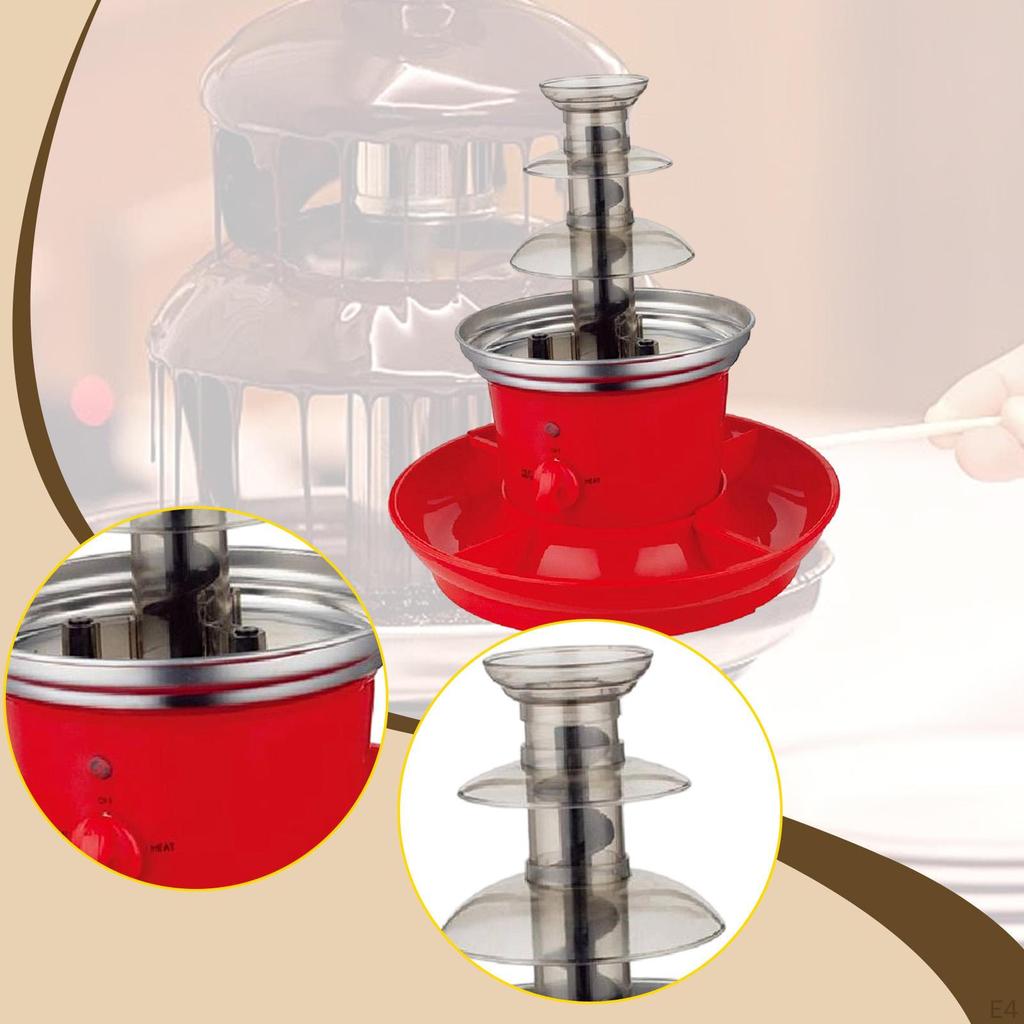 Electric Chocolate Fondue Machine Birthday Party Supplies 3 Tier for Candy Marshmallow