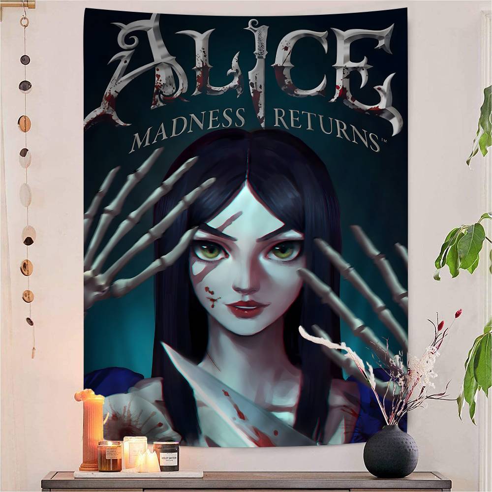 Игра AAlice Madness Returns Настенный гобелен Дешевый Хиппи Настенное панно Богемские настенные гобелены Настенное панно Мандала
