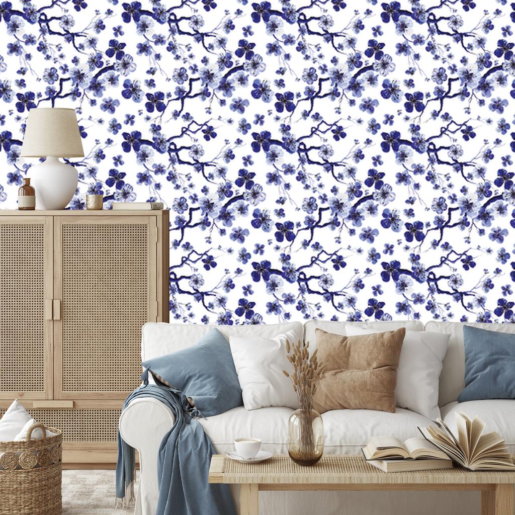 Wallpaper Cherry Blossoms Branches Plants 3D for Living Room and Bedroom 50x1000