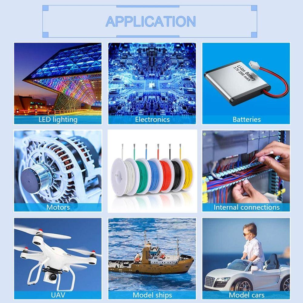 6 Colors AWG Electric Wire Tinned Copper The Hook Up Assorted Wire Set  Household Appliances