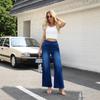New Zipper High-waisted Loose Wide-leg Pants Cover the Meat and Look Thin Straight Women's Jeans and Trousers