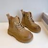 Детская обувь Осенние и зимние детские ботинки Martin Кожаные ботинки из коровьей кожи Kick Not Rotten Маленькие желтые ботинки для мальчиков и девочек Повседневные ботинки