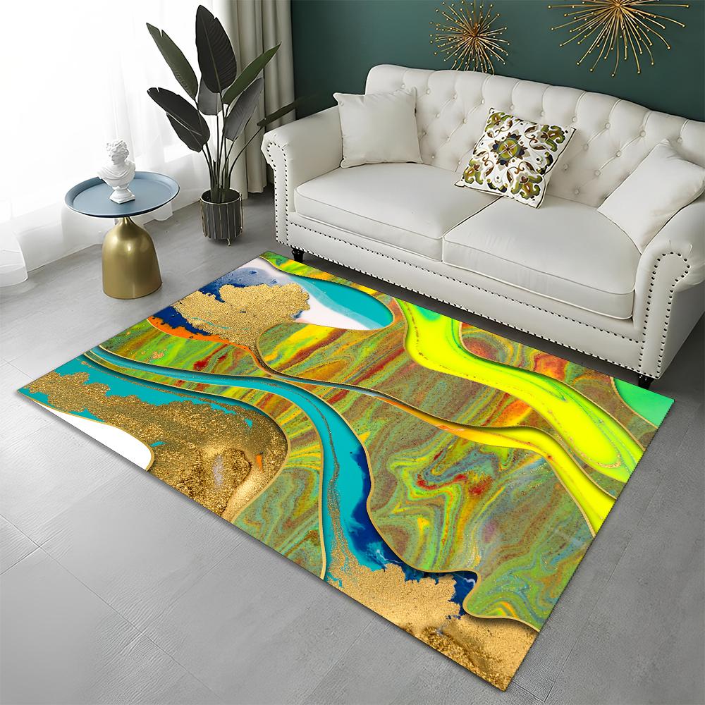 3D Цвет Великолепное Золото Скандинавский Мрамор Ковер Коврик для Дома Гостиная Спальня Диван Придверный Коврик Декор, Детский Ковер Нескользящий Напольный Коврик