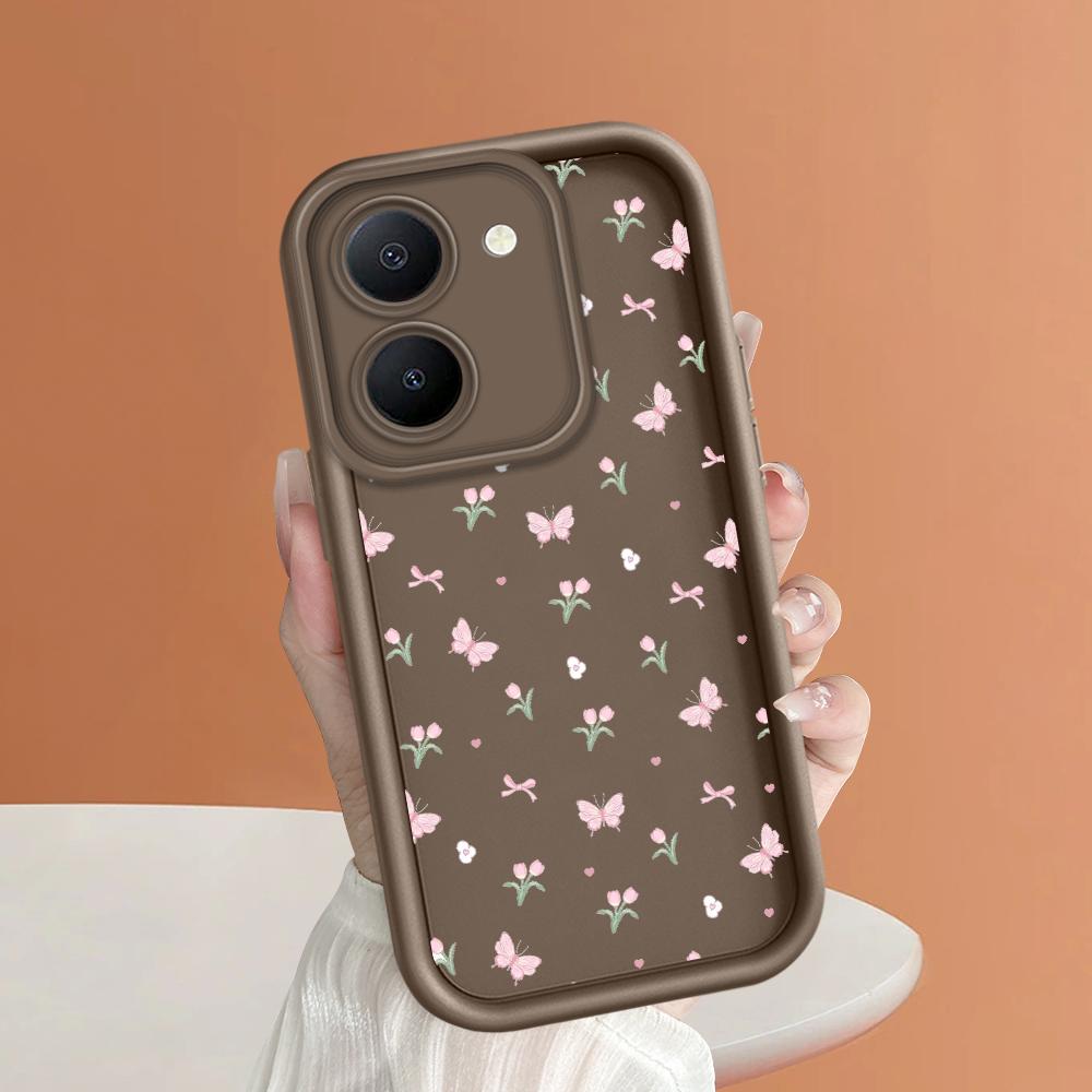 Мягкие силиконовые квадратные лестницы с мультяшным узором, полное покрытие, защита камеры, противоударный чехол для iPhone Infinix Tecno Vivo