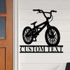 Металлическая настенная art-композиция с BMX-велосипедом, Персонализированная табличка с именем гонщика BMX, Декор для дома, Подарок для BMX-байкера