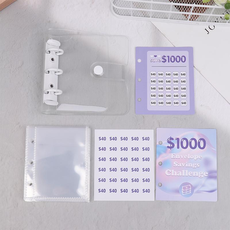 Папка-переплет для экономии денег на $150/300/500/1000 Папка-переплет для сбережений Мини-папка для хранения наличных денег Бюджетная книга Конверт для экономии денег Блокнот