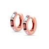 925 Sterling Silver Jewelry Small Rose Gold-Plated Zirconia Rainbow Tiny Huggie Hoop Earrings for Women Teen