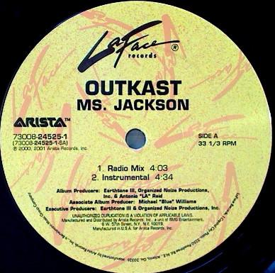 12-дюймовая пластинка OUTKAST Ms. Джексон Соул Сандей 73008245251 LaFace Records 2001 США Рэп Хип-ХопRB Б/у