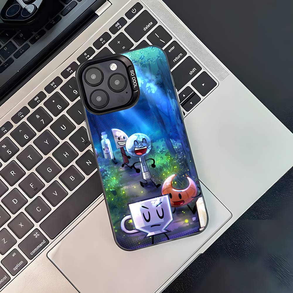 Чехол для телефона Bfdi Battle For Dream Island для iPhone 17,16,15,14,13,12,11,Pro,XS,Max,Plus,Mini,SE4,E Черный Матовый Ударопрочный Чехол