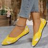 Stylish Cross-border Knit Flat Shoes For Women With Geometric Pattern And Pointed Toe Design