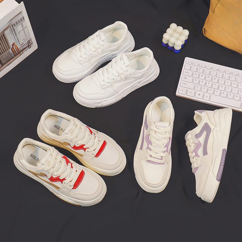 Белые туфли Женская обувь Универсальные плоские кроссовки Весна и осень Студенческая женская удобная спортивная повседневная обувь для девочек