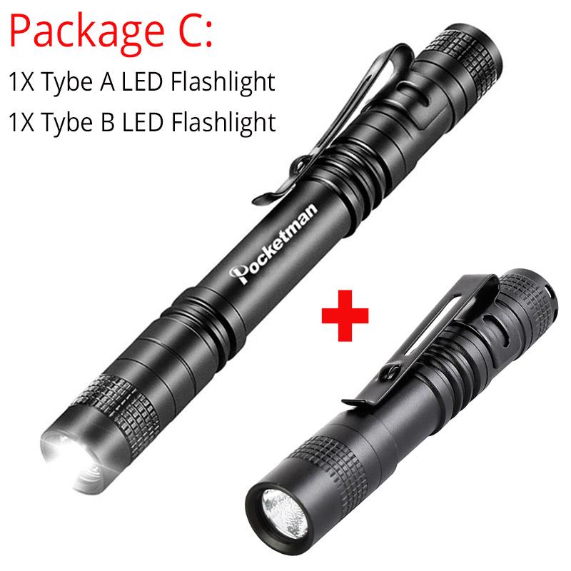 8000LM Portable Mini Pen Holder Flashlight Pen Clip Torch Work Light Waterproof Pen Light Pocket Flashlight