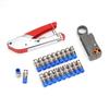 Coaxial Crimping Pliers Set: RG59/6 Cable Crimper, F-Head Crimper, Wire Stripper Tool.