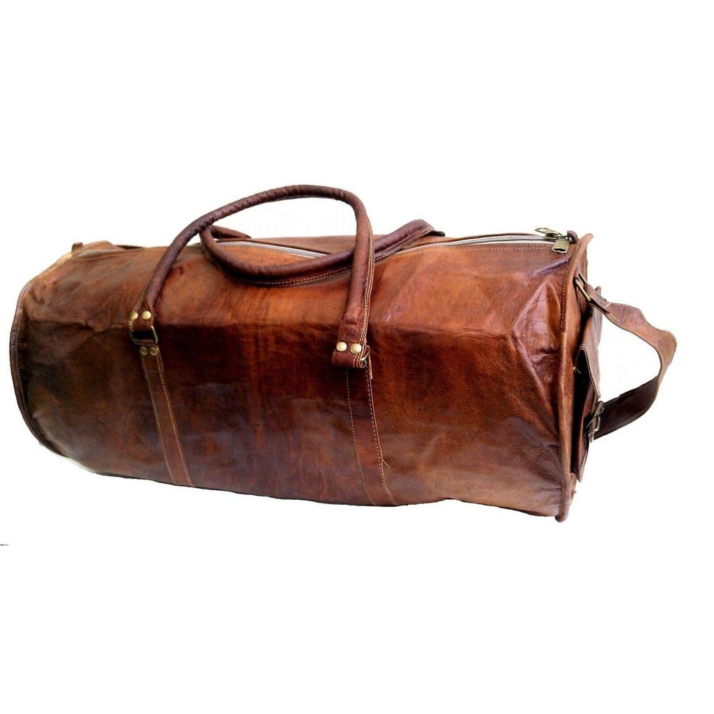 Leather Bag Travel Gym Goat Luggage Duffel Vintage Brown Genuine New Men's Men