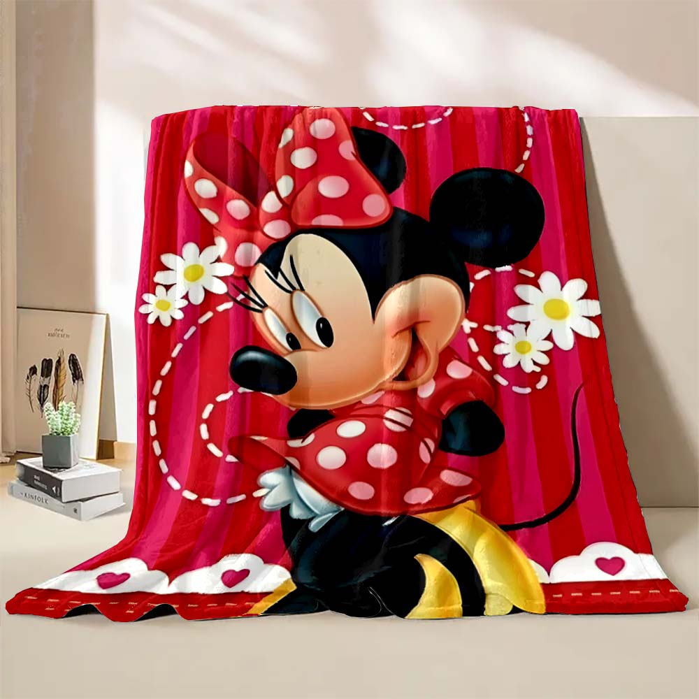 Cartoon Disney Minnie Mouse Mickey Print Blanket Warm and Soft Suitable for Children Adult Luxury Gifts Home Travel Camping