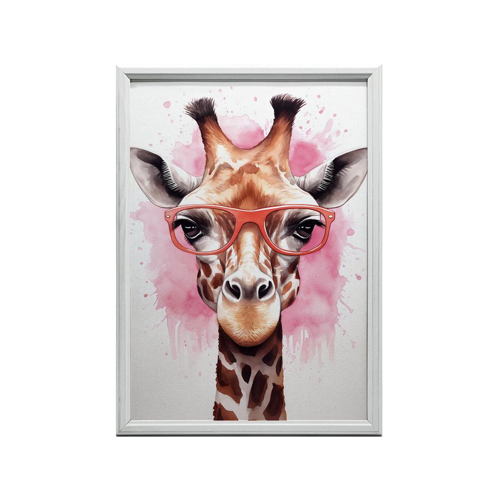 Pink Giraffe With Glasses Pink Giraffe With Glasses, 40X50 Cm, Frameless, Matte Paper 230 Gsm